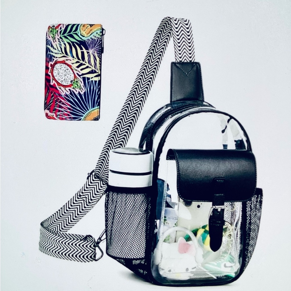 Clear Mini Crossbody w/ Black Trim and Pouch